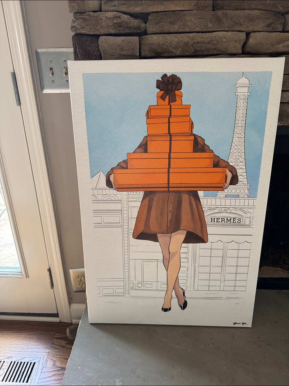 Oliver Gal Hermes Bag box Canvas Art 20 x 30